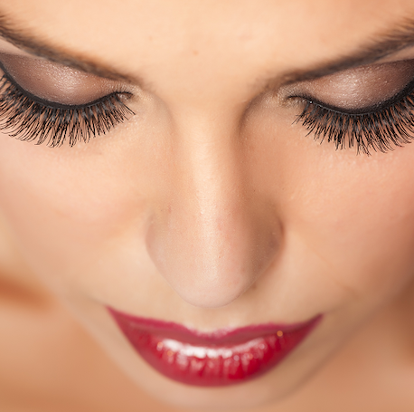 Close-up of woman's eye lashes